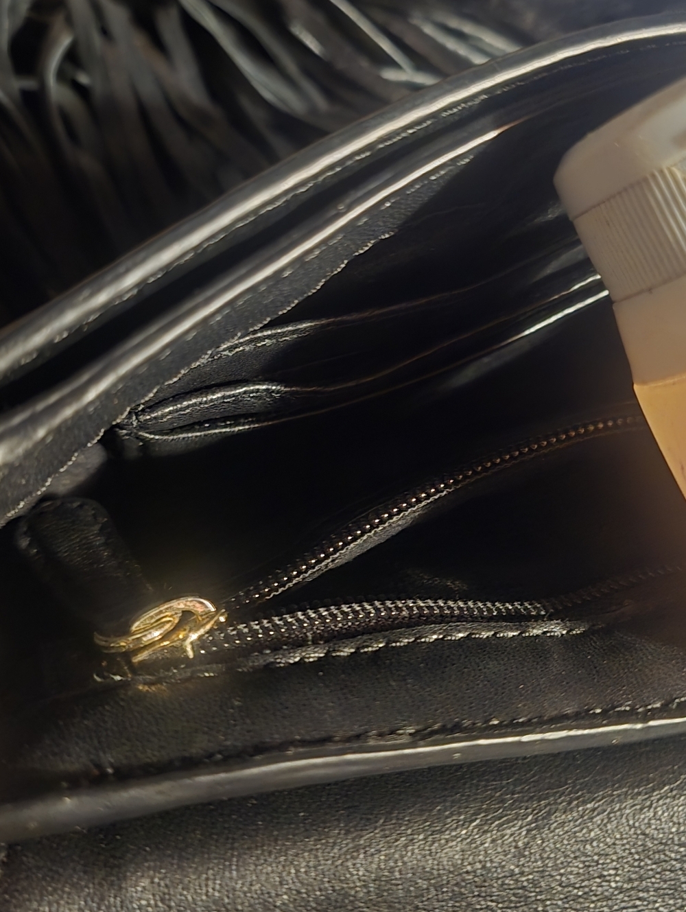 Michael Kors Black Leather Fringe Crossbody Bag with Gold Accents - Picture 5 of 8